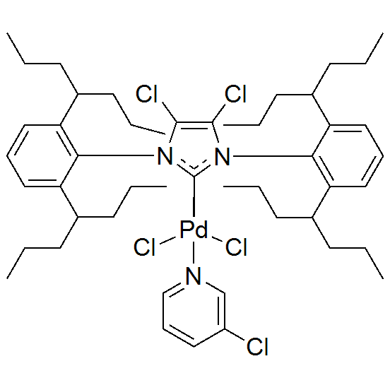 (SP-4-1)-[1,3-Bis[2,6-bis(1-propylbutyl)phenyl]-4,5-dichloro-1,3-dihydro-2H-imidazol-2-ylidene]dichloro(3-chloropyridine-κN)palladium, (IHept-Cl2)(3-Cl-py)PdCl2